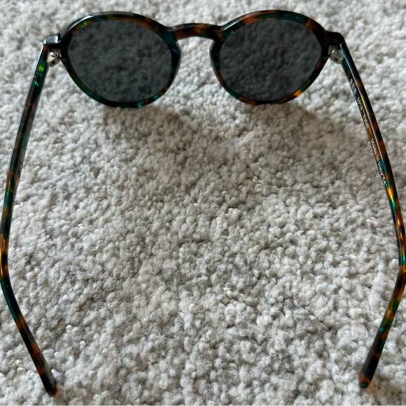 SEE Turquoise and Turtle Shell Round Sunglasses - Picture 3 of 3